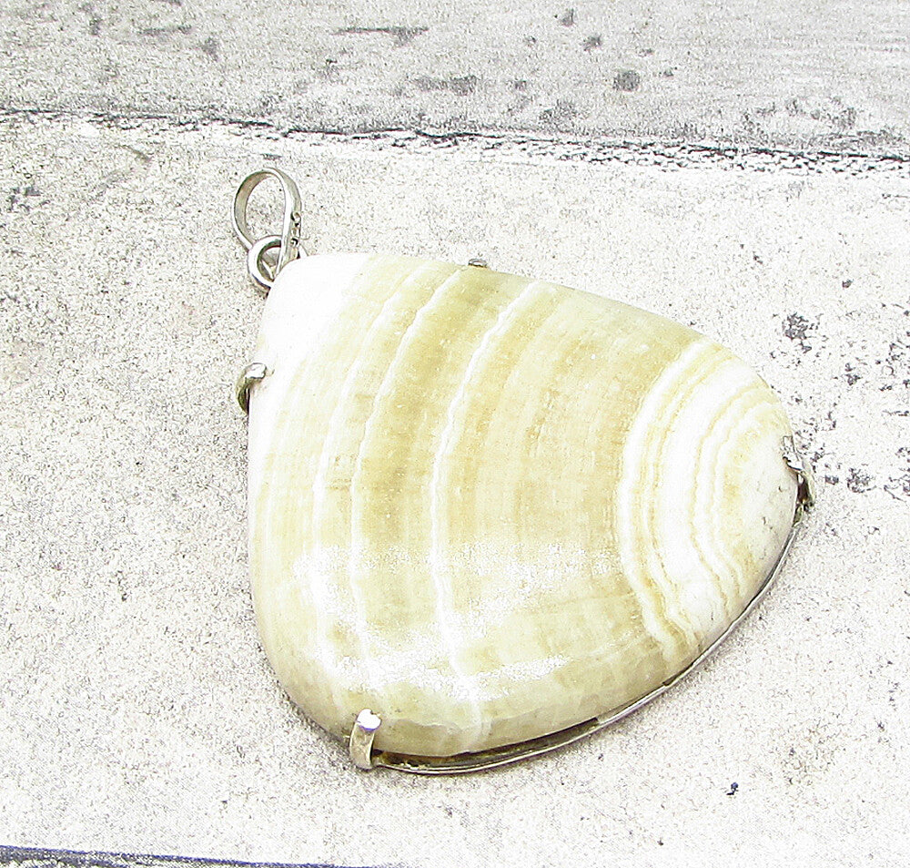 925 Sterling Silver  Vintage Cabochon Cut Agate Tear Drop Pendant  PT1496