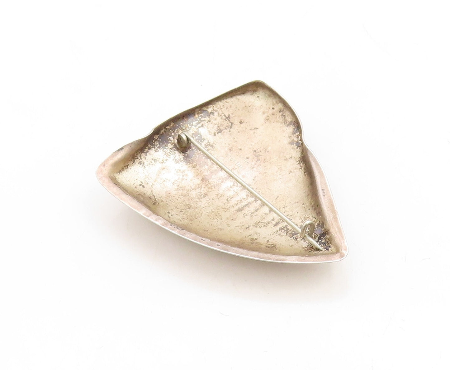 925 Sterling Silver Vintage Brooch Pin JANE BOHAN Modernist Carved   BP11351