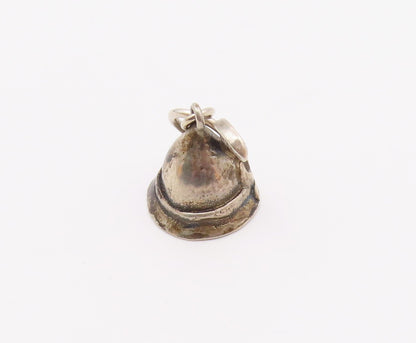 925 Sterling Silver  Vintage Dark Tone Robbin Hood Hat Pendant  PT16726