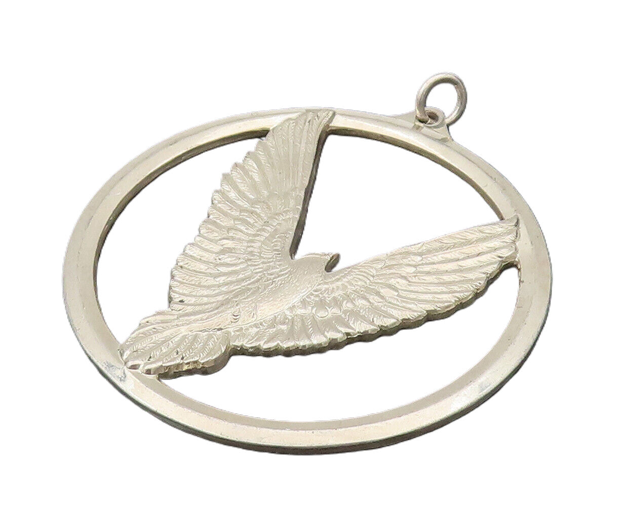 WALLACE 925 Silver  Vintage Peace On Earth Flying Bird Cutout Pendant  PT21964