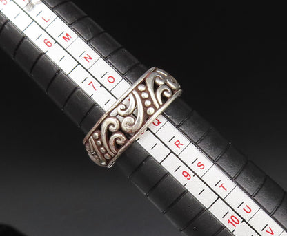 925 Sterling Silver  Vintage Scroll Swirl Amethyst Band Ring Sz 8  RG25510