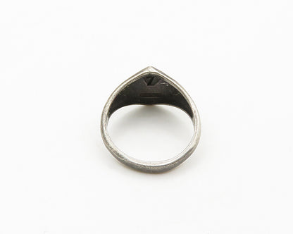 925 Silver  Vintage Antique Boy Scouts Of America Band Ring Sz 7  RG19733