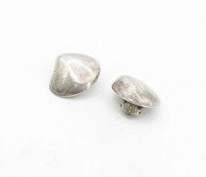 MEXICO 925 Sterling Silver  Vintage Smooth Hollow Non Pierce Earrings  EG4170