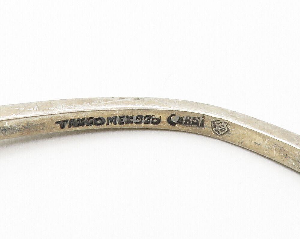 CARSI TAXCO 925 Silver  Vintage Smooth Open Square Hook Bangle Bracelet  BT5622