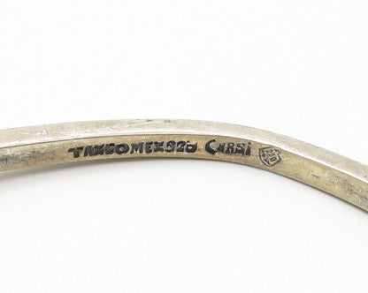 CARSI TAXCO 925 Silver  Vintage Smooth Open Square Hook Bangle Bracelet  BT5622