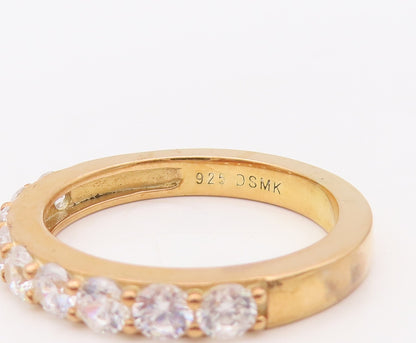 925 Sterling Silver Vintage Ring Gold Plated Stackable CZ Bands  Sz 7  RG29926
