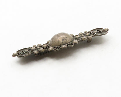 MEXICO 925 Silver  Vintage Antique Oxidized Swirl Dome Brooch Pin  BP5012