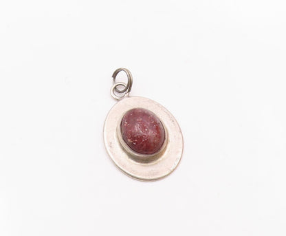 MEXICO 925 Sterling Silver  Vintage Cabochon Goldstone Oval Pendant  PT7860