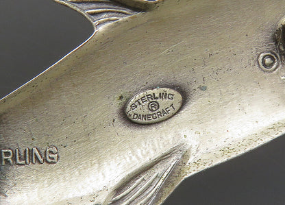 DANECRAFT 925 Sterling Silver  Vintage Whale Motif Brooch Pin  BP8846