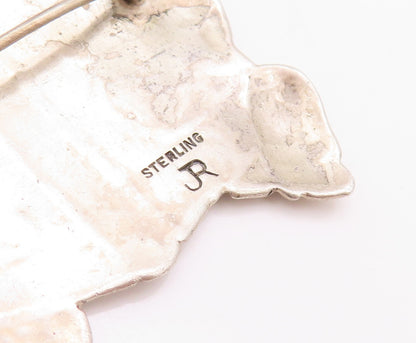 925 Sterling Silver Vintage Brooch Pin Reading B S Initials Etched Book  BP11185