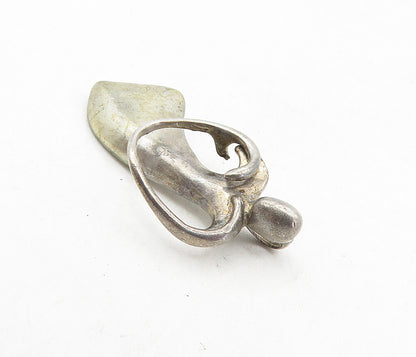 KT 925 Sterling Silver  Vintage Dark Tone Modernist Woman Love Pendant  PT6521