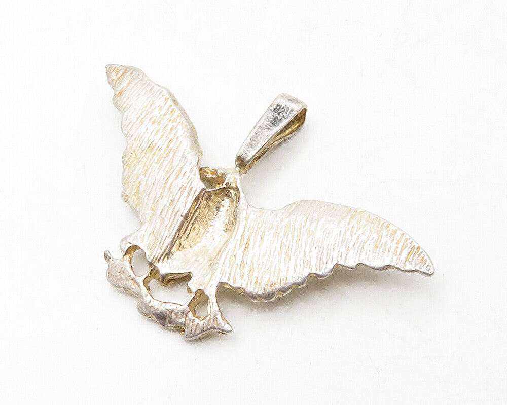 925 Sterling Silver  Vintage Sculpted Eagle Spread Wings Pendant  PT10303