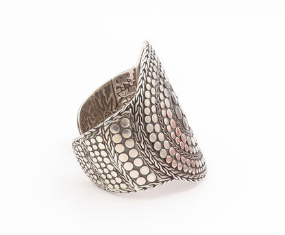 925 Sterling Silver Vintage Bracelet JOHN HARDY Dot Rare Heavy Cuff  BT11909
