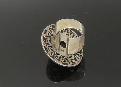 925 Sterling Silver  Vintage Amethyst Open Swirl Cocktail Ring Sz 6  RG22616