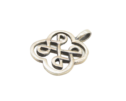 925 Sterling Silver  Vintage Shiny Open Celtic Knot Design Pendant  PT13850