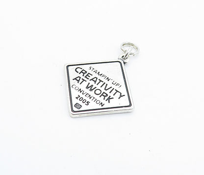 925 Sterling Silver  Stampin' Up Convention 2005 Oxidized Drop Pendant  PT4034