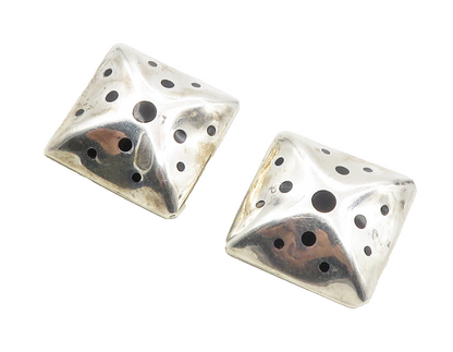 MEXICO 925 Sterling Silver  Vintage Black Onyx Non Pierce Earrings  EG5072