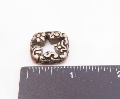 VERSANI 925 Sterling Silver  Vintage Open Star Chiseled Floral Pendant PT19985