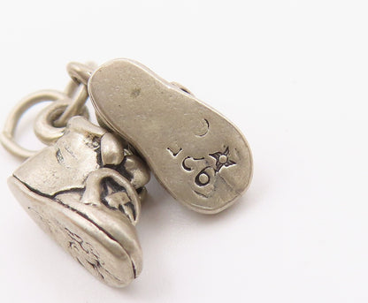 925 Sterling Silver  Vintage Pair Of Shoes Charm Pendant  PT21581