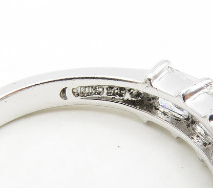 925 Sterling Silver  Sparkling Cubic Zirconia 5 Stone Band Ring Sz 8  RG15715