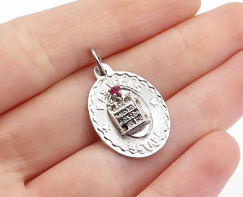 925 Sterling Silver  Petite Pink Topaz Las Vegas Nevada Drop Pendant  PT2890