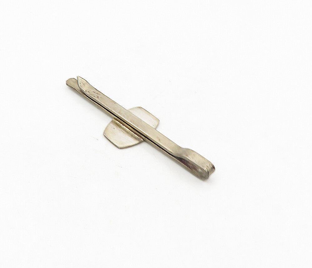 SIAM 925 Sterling Silver  Vintage Black Enamel Niello Dancer Tie Clip  TR1570