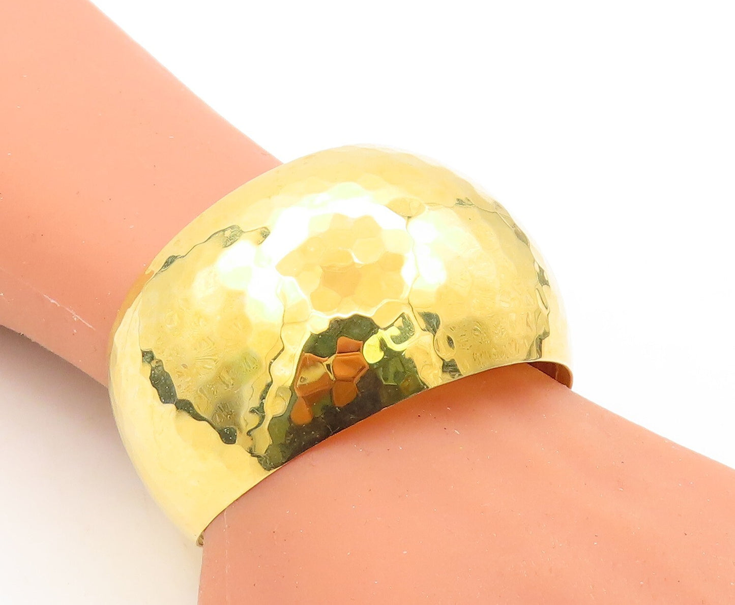 925 Sterling Silver Vintage Bracelet ITAOR Gold Plated Broad Band Cuff  BT10907