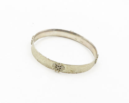 JBR 925 Sterling Silver  Vintage Genuine Diamonds Bangle Bracelet  BT7538