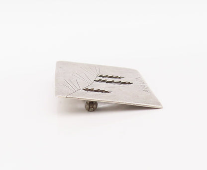 925 Sterling Silver Vintage Brooch Pin Designer Cutout AVALON Etched  BP11174