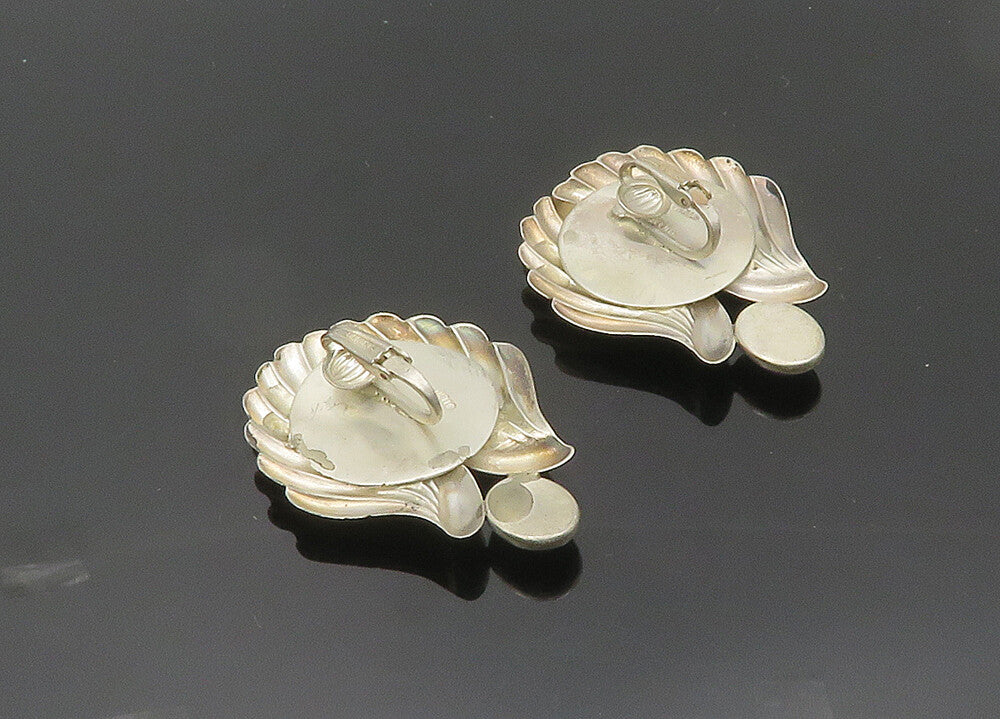 TULLA BOOTH 925 Silver  Vintage Cabochon Amethyst Non Pierce Earrings  EG10041