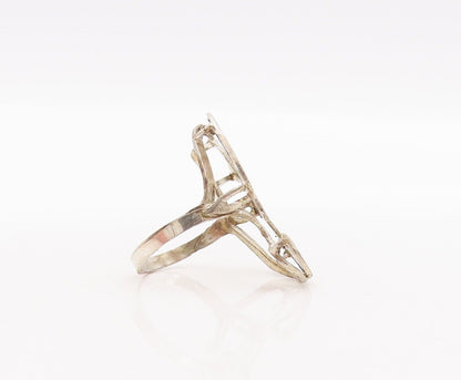 925 Sterling Silver Vintage Ring Solid Cutout Alphabet Y  Sz 8  RG28798