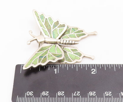 925 Sterling Silver Vintage Brooch Pin Designer Turquoise Butterfly  BP10928