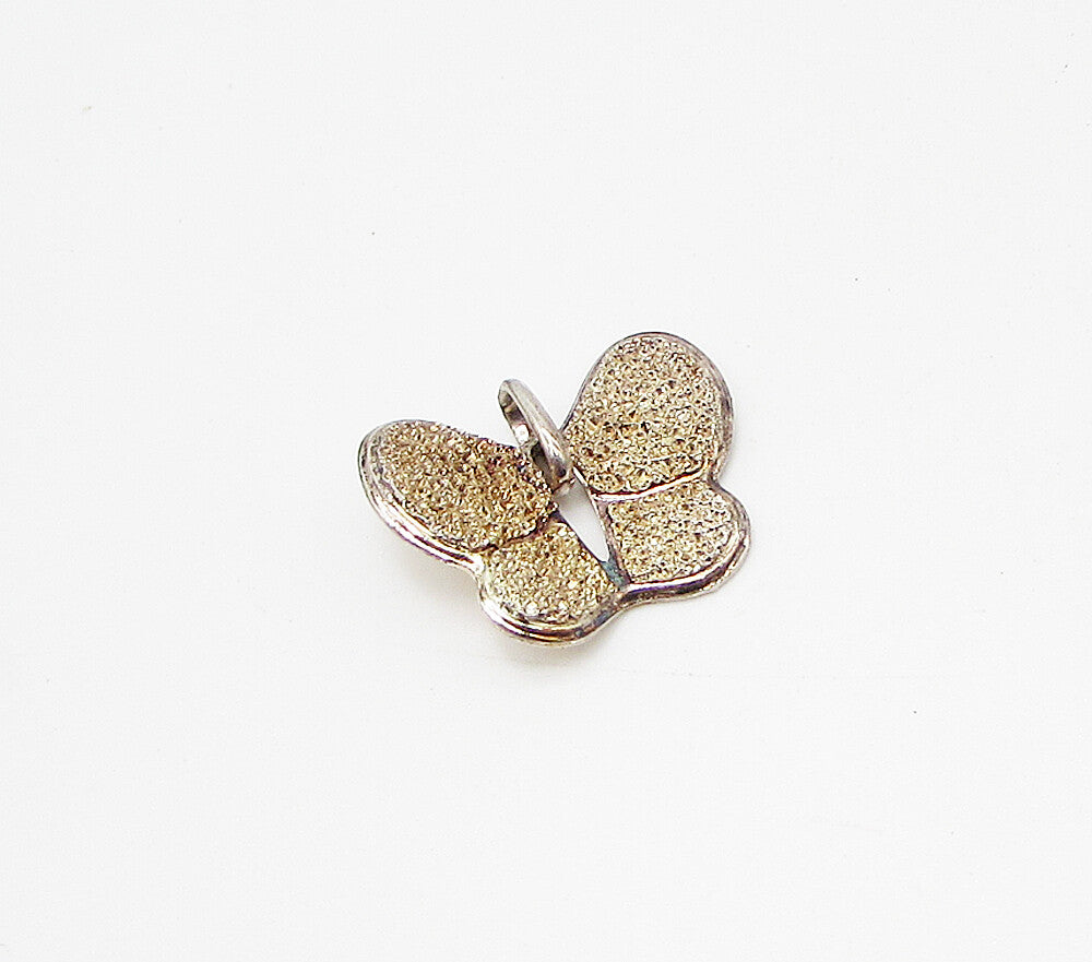 925 Sterling Silver  Vintage Rustic Butterfly Drop Pendant  PT2353