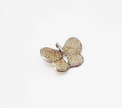 925 Sterling Silver  Vintage Rustic Butterfly Drop Pendant  PT2353