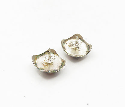 TERRI 925 Sterling Silver  Vintage Three Tone Pattern Drop Earrings  EG4693