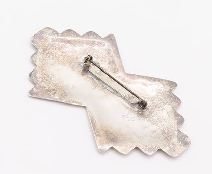 925 Sterling Silver Vintage Brooch Pin Designer Solid Cutout Bow Shape BP11195