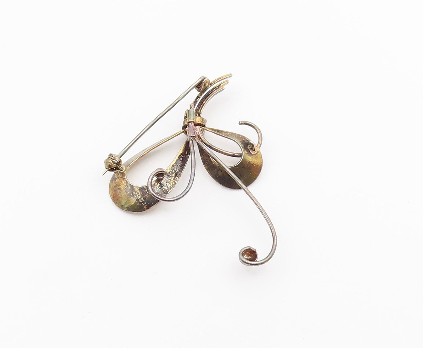 NORWAY 925 Sterling Silver  Vintage Tied Stem Boquete Brooch Pin  BP9669