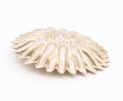 925 Sterling Silver Vintage Brooch MEXICO Puffed Smiling Sun Carved  BP11665