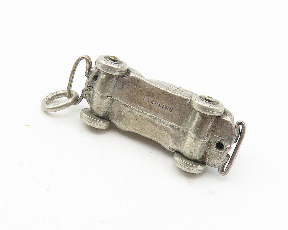 925 Sterling Silver  Vintage Shiny Petite Old Fashioned Car Pendant  PT9380