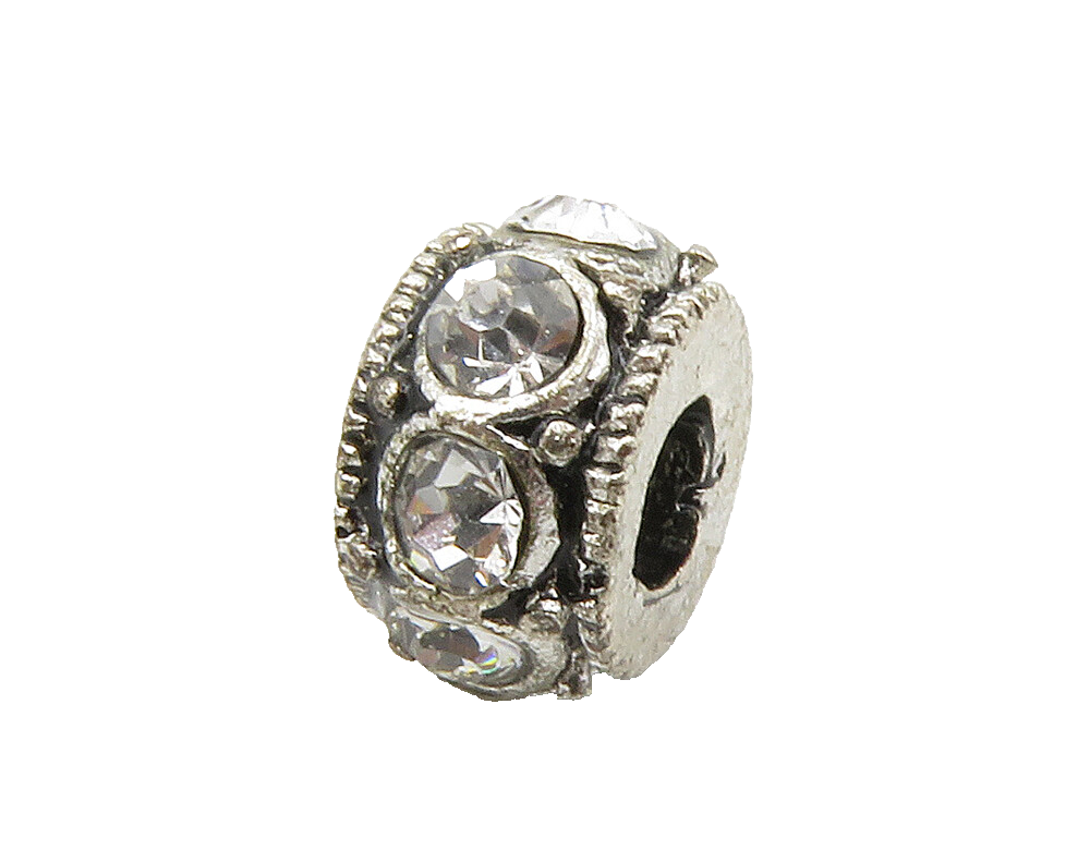 925 Sterling Silver  Vintage Petite Cubic Zirconia Round Bead Pendant  PT11516