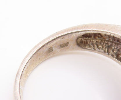 925 Sterling Silver Vintage Ring Pearl Ribbed Twisted Rope Band  Sz 8  RG35146