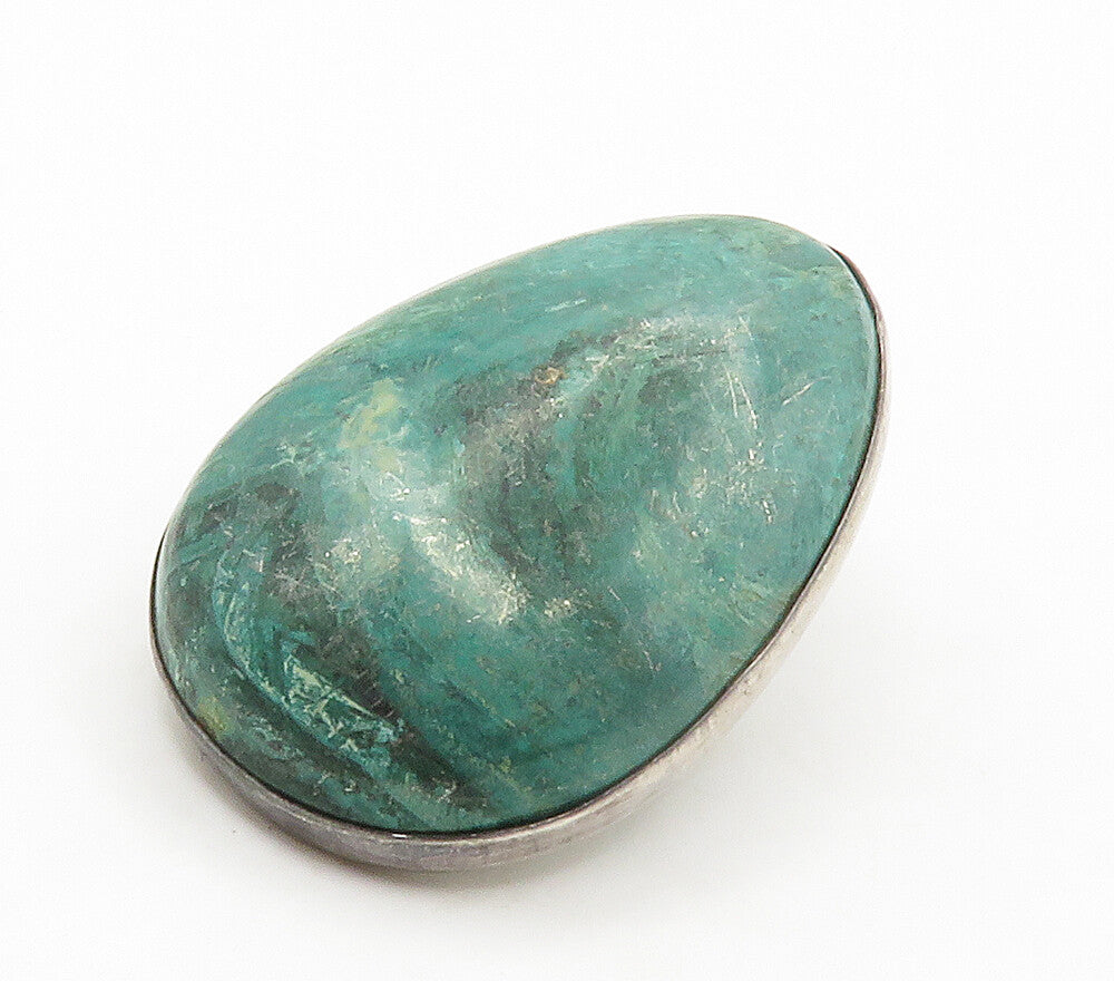 ISRAEL 925 Sterling Silver  Vintage Cabochon Eilat Stone Brooch Pin  BP5926