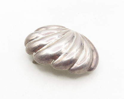 ZIMA 925 Sterling Silver  Vintage Shiny Hollow Scalloped Belt Buckle  TR1676