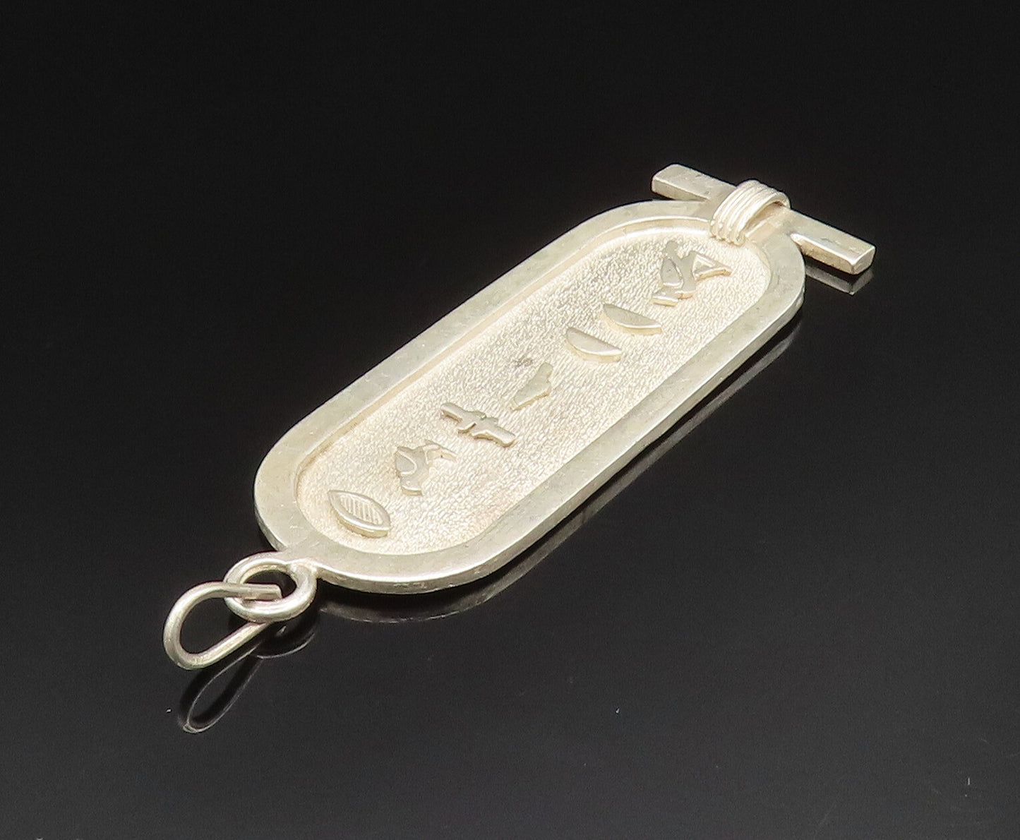 925 Sterling Silver  Vintage Cardinal Bird Linear Medal Pendant  PT20696