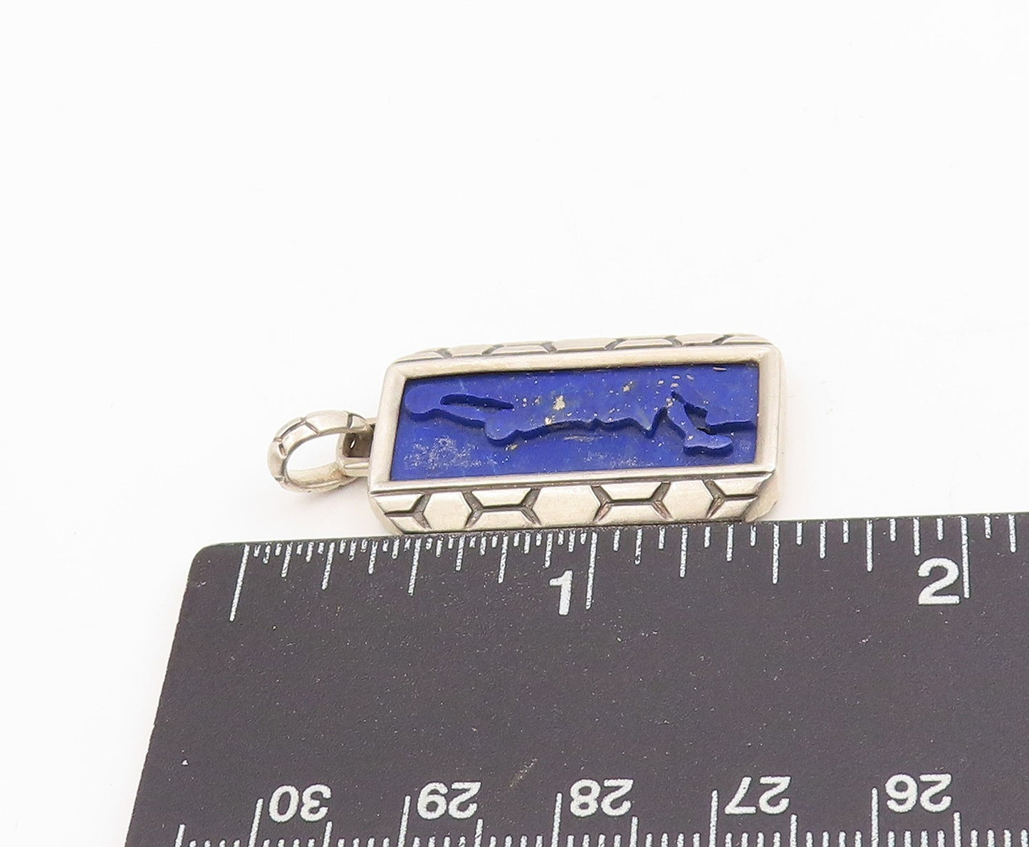 925 Sterling Silver Vintage Pendant Carved Basket Ball Player Charm  PT25314