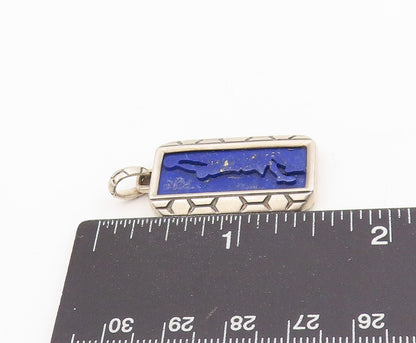 925 Sterling Silver Vintage Pendant Carved Basket Ball Player Charm  PT25314