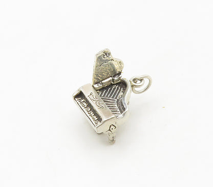 925 Sterling Silver  Vintage Petite Grand Piano Motif Pendant (OPENS)  PT12907