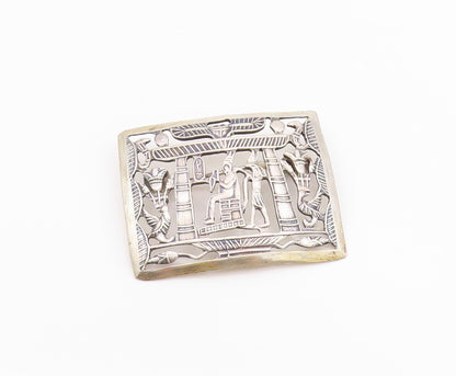 925 Sterling Silver Vintage Brooch Middle East Egyptian Scene Cutout  BP11692