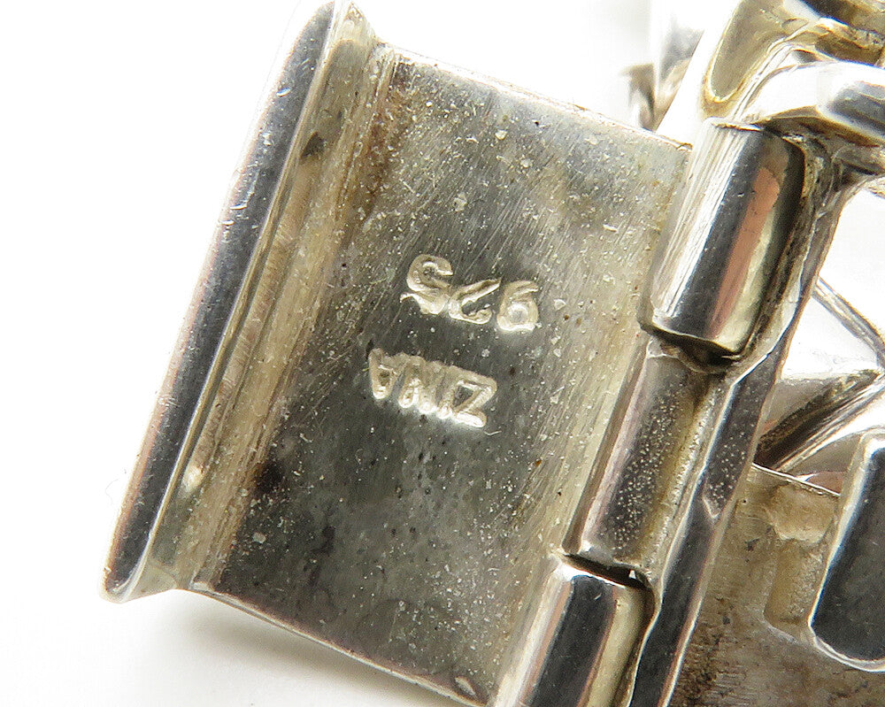 ZINA 925 Silver Vintage Shiny Criss Cross Etched Link Chain Bracelet BT5490