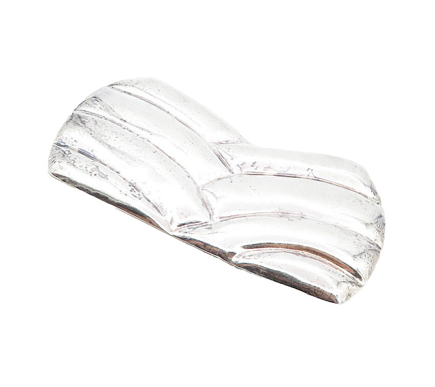 MEXICO 925 Sterling Silver  Vintage Shiny Chevron Pattern Brooch Pin  BP3145